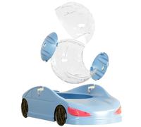 Rueda de ejercicio para hámster: juguete pequeño para mascotas de 29,5 x 16,5 x 12 cm, rueda de ejercicio transparente para coche, actividad divertida, seguridad mejorada para mascotas | Juguete corri