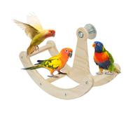 Rueda de ejercicio para pájaros, 23,5 x 15 x 11 cm, juguete de perca de madera, soporte de de inteligencia, periquito de cacatúa, conure canario, agapornis africano, gris, cacatúa