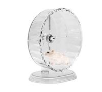 Rueda de ejercicio silenciosa para hámsteres - Rueda giratoria para mascotas, correr, deportes, trotar, soporte ajustable para hámsters sirios felices, accesorios giratorios para hámster sirio