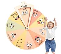 Rueda de emoción genérica - Madera 24 cm/9,44 Pulgadas Juguete decorativo grande | Cuadro de comportamiento de madera con expresión emocional, comunicación silenciosa | Regalo de salud mental Maestro