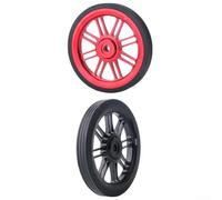 Rueda de empuje de aleación de aluminio CNC de 85 mm para bicicleta plegable Brompton con anillo de goma resistente al estiramiento y al desgarro para mayor seguridad (negro)