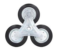 Rueda de escalada de escalera, servicio pesado de 6 pulgadas 300 libras de carga de carga Rueda triangular de goma para carro de compras Caster Caster Culón de hierro galvanizado