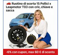 Rueda de Galleta 15" Leapmotor T03 4 Agujeros Con Cric Llave Y Bolsa R15 Ahorre