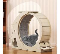Rueda de gato con cuenco de alimentación, caminadora y plataforma de salto multicapa, juguete de rodillo de gran tamaño para centro de actividades en interiores