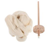 Rueda de Hilar de Madera Dura para Tejedores, 12,58 Pulgadas | Acabado Natural y Portátil, Mezcla Tonos y Texturas, para Alpaca y Algodón en Estudio