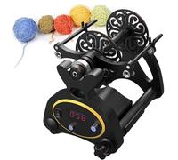 Rueda De Hilar Eléctrica 12V Devanadora De Ovillos De Fibra De Lana, Bobina Doble De 120g/240g,hilaradora Con Pantalla Digital, Marcha Adelante Atrás Para Retorcer Fibra De Lana(Black3)