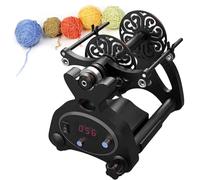Rueda De Hilar Eléctrica 12V Devanadora De Ovillos De Fibra De Lana, Bobina Doble De 120g/240g,hilaradora Con Pantalla Digital, Marcha Adelante Atrás Para Retorcer Fibra De Lana(Black4)