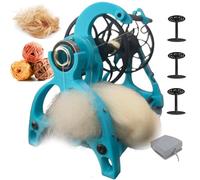 Rueda De Hilar Eléctrica 800rpm Devanadora Automática Con Pedal 3 Bobinas,control De Velocidad Continuo Para Pelo De Perro Pelo Gato Lana Capacidad 120g Hilado Hacia Delante Hacia Atrás(Blue2)