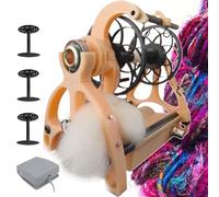 Rueda De Hilar Eléctrica 800rpm Devanadora Automática Con Pedal 3 Bobinas,control De Velocidad Continuo Para Pelo De Perro Pelo Gato Lana Capacidad 120g Hilado Hacia Delante Hacia Atrás(Pink)
