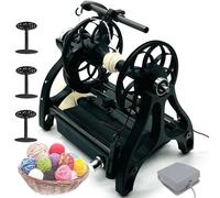 Rueda De Hilar Eléctrica 800rpm Devanadora Automática Con Pedal 3 Bobinas,control De Velocidad Continuo Para Pelo De Perro Pelo Gato Lana Capacidad 120g Hilado Hacia Delante Hacia Atrás(Black)