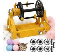 Rueda De Hilar Eléctrica, Devanadora Automática 800rpm Con Pedal Y 3 Bobinas Velocidad Regulable Para Manualidades Con Pelo De Perro Lana Pelo De Gato Marcha Adelante Y Atrás(Yellow)