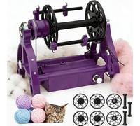 Rueda De Hilar Eléctrica, Devanadora Automática 800rpm Con Pedal Y 3 Bobinas Velocidad Regulable Para Manualidades Con Pelo De Perro Lana Pelo De Gato Marcha Adelante Y Atrás(Purple)