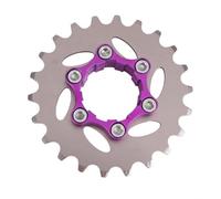 Rueda de inercia con anillo de bloqueo para bicicletas de engranaje fijo para bujes HG Freehub de aleación de aluminio y construcción de acero (22T)