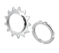 Rueda de inercia de acero de una sola velocidad 13T-18T piñón para bicicleta de carretera MTB engranaje fijo conducción suave silencioso diseño ligero acabado plateado piezas de ciclismo (13T)