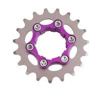 Rueda de inercia de bicicleta de una sola velocidad con anillo de bloqueo para montaje HG Freehub Construcción de acero de aluminio anodizado para todo tipo de clima (19T)