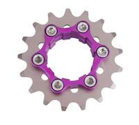 Rueda de inercia de bicicleta de una sola velocidad con anillo de bloqueo para montaje HG Freehub Construcción de acero de aluminio anodizado para todo tipo de clima (17T)