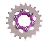 Rueda de inercia de bicicleta de una sola velocidad con anillo de bloqueo para montaje HG Freehub Construcción de acero de aluminio anodizado para todo tipo de clima (21T)