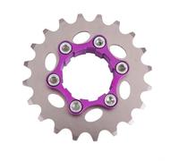 Rueda de inercia de bicicleta de una sola velocidad con anillo de bloqueo para montaje HG Freehub Construcción de acero de aluminio anodizado para todo tipo de clima (20T)