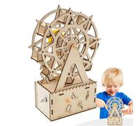 Rueda de la de la caja de música, rotación de las ruedas de la | Wood Brain Teaser Ferris Wheels Music Box Box Model Kits Decoración para niños