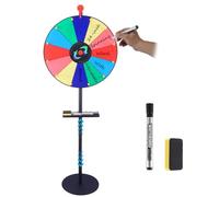 Rueda de la fortuna para girar 40 cm, juguete de la rueda de la fortuna con bandeja, 12 ranuras coloridas, rueda de premios, rueda de suerte con soporte de 150 cm, ruleta para carnaval, ganar, juegos