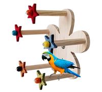 Rueda de la fortuna para loros | Juguete giratorio para pájaros | 5 perchas para diversión y juego | Accesorios de jaula de madera para pájaros | Juguete de actividad para loros con múltiples perchas
