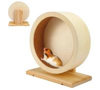 Rueda de madera silenciosa para hámsters, jerbos, ratones, chinchillas y otros animales pequeños (diámetro: 15 cm), juguete para animales pequeños