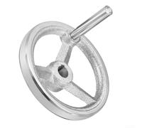 Rueda de mano de hierro fundido de 100 mm con mango para tornos de fresadora, rueda giratoria cromada de 3,94 pulgadas con agarre industrial