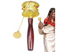 Rueda de oración - Buda - Herramienta de meditación giratoria Mantra Spinner | Rueda de energía pacífica, dispositivo de oración sagrado, spinner bendición Zen, accesorio de mano espiritual para