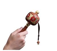 Rueda de oración budista mano, utilizada for, bendiciones, meditación y yoga(Red,L)