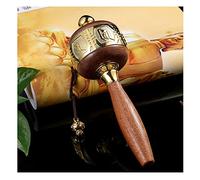 Rueda de oración budista, rueda de oración tibetana, rueda de oración de mano utilizada for oración, bendición, meditación, relajación, yoga (color: rojo, tamaño: pequeño) (color: rojo, tamaño: pequeñ