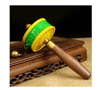 Rueda de oración mano budista Mango madera las Escrituras Buda primera calidad for relajarse, orar, meditar(D)