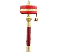 Rueda de oración, rueda de oración de mano, rueda de oración de cuero rojo, cobre puro, rueda de oración de mantra de seis caracteres, rueda de oración(S)