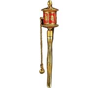 Rueda de oración, rueda de oración de mano, rueda de oración de seis caracteres, rueda de oración de aleación pintada con doble cojinete(M)