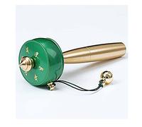 Rueda de oración, rueda de oración tibetana, rueda de oración de mano de cobre utilizada for oración, bendición, meditación, curación, relajación, yoga (oro)(Green)