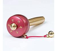 Rueda de oración, rueda de oración tibetana, rueda de oración de mano de cobre utilizada for oración, bendición, meditación, curación, relajación, yoga (oro)(Pink)