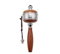 rueda de oracion, Rueda de oración tibetana, rueda de oración tibetana Rueda de oración budista Rueda de oración de mano de cobre con verdad budista tibetana de seis caracteres Escrituras de Buda prem
