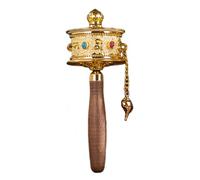 Rueda de oración sólida de budismos tibetanos con manivela dorada