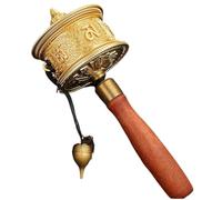 Rueda de oración tibetana con rotación manual, oración, budismo, cilindro de atención plena, rueda de oración manual, cilindro Nning del Sutra Kuan Yin, rueda de oración con manivela, mango de madera