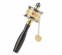 Rueda de oración tibetana Escrituras de Buda de primera calidad de seis caracteres del budismo tibetano, rueda de oración con mango de madera for orar, bendecir, meditar, curar, relajarse y hacer yoga