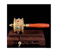 Rueda de oración tibetana, productos budistas, Rueda de oración de mano Rueda de oración budista Una rueda de sutra de manivela manual ultrasuave y silenciosa for el budismo tibetano