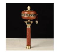 Rueda de Oración Tibetana, Rueda de oración budista de manivela, aleación de budismo tibetano, mano de Mantra de seis palabras(Brass)