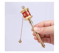 Rueda de oración tibetana, Rueda de oración budista tibetana de cobre hecha a mano con pergamino de mantra(Rosso,12 * 2.8 * 2.4cm)