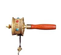 Rueda de oración tibetana, Rueda de oración budista tibetana de mano con pergamino de canto en oro y plata(Gold)