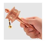 Rueda de oración tibetana, Rueda de oración con escrituras de Buda de primera calidad y mango de madera(Medium)