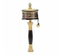 Rueda de oración tibetana Rueda de oración de cobre puro con manivela y seis caracteres del budismo tibetano