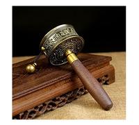 Rueda de Oración Tibetana, Rueda de oración de las Escrituras de Buda Premium con mango de madera for relajarse, orar, meditar y curar(Black)