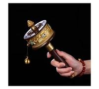 Rueda de oración tibetana, Rueda de oración de mesa tibetana tallada a mano(23 * 9cm)