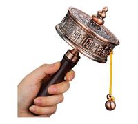 Rueda de oración tibetana Rueda de oración manual, Rueda de oración budista con mango de madera, rueda for orar, bendecir y relajarse.