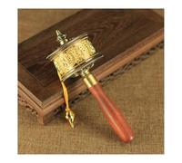 Rueda de oración tibetana Rueda de oración manual, Rueda de oración robusta y duradera con asa for orar, bendecir, meditar, sanar y relajarse.(Brass)