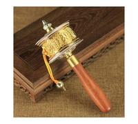 Rueda de oración tibetana Rueda de oración manual, Rueda de oración robusta y duradera con asa for orar, bendecir, meditar, sanar y relajarse.(Silver)